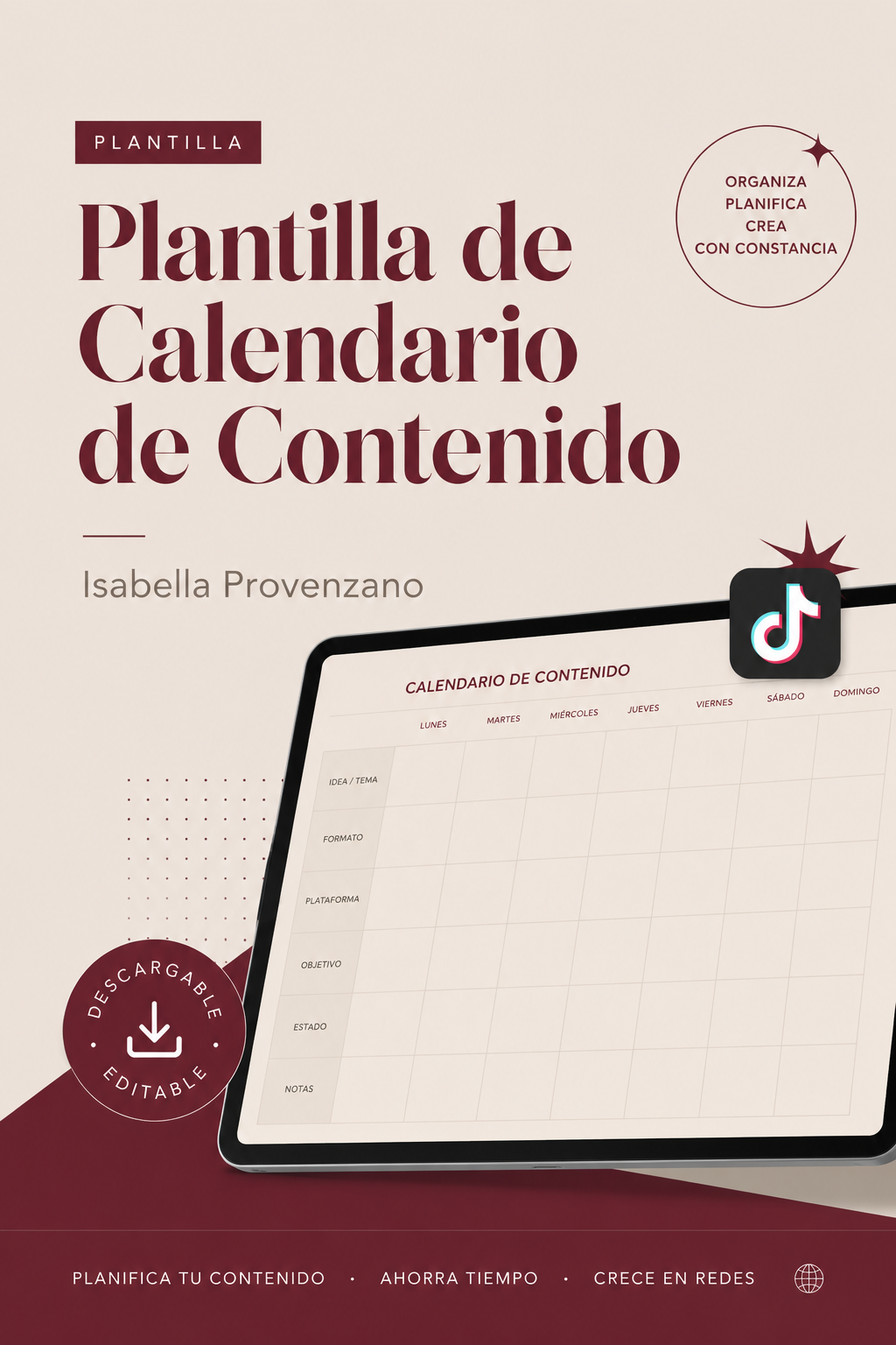 Plantilla de Calendario de Contenido